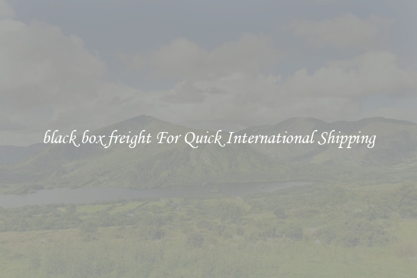 black box freight For Quick International Shipping