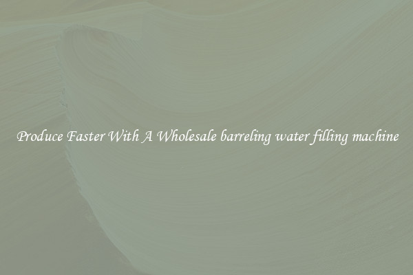 Produce Faster With A Wholesale barreling water filling machine