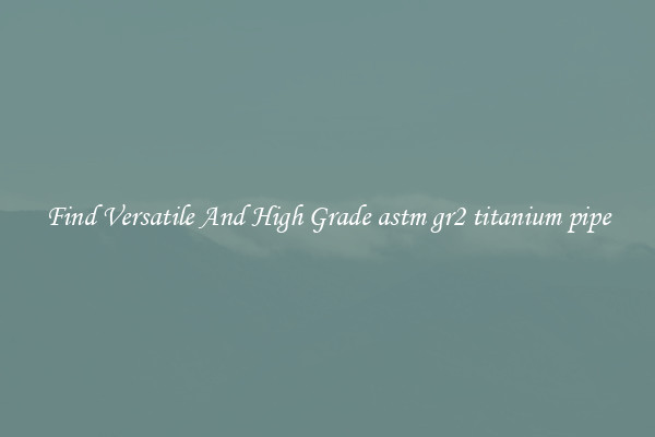 Find Versatile And High Grade astm gr2 titanium pipe