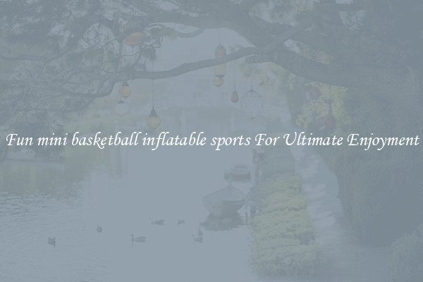 Fun mini basketball inflatable sports For Ultimate Enjoyment