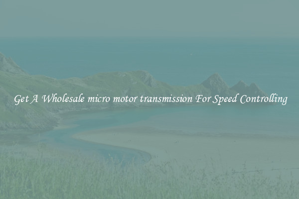 Get A Wholesale micro motor transmission For Speed Controlling