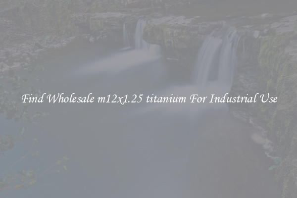 Find Wholesale m12x1.25 titanium For Industrial Use