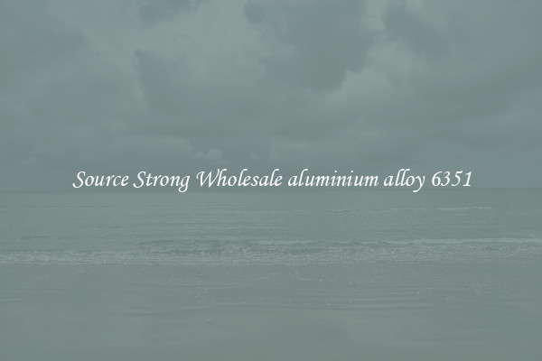 Source Strong Wholesale aluminium alloy 6351