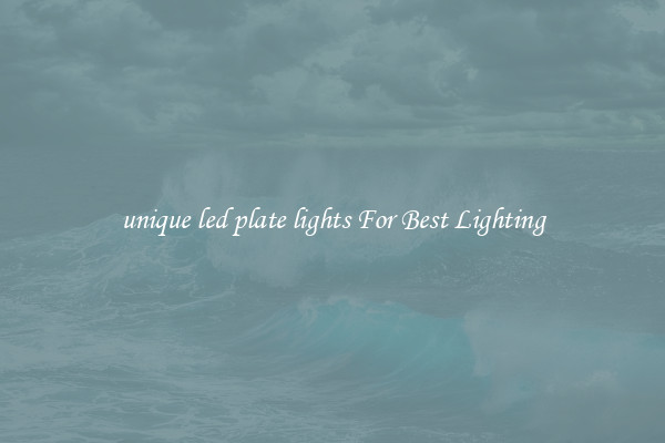 unique led plate lights For Best Lighting