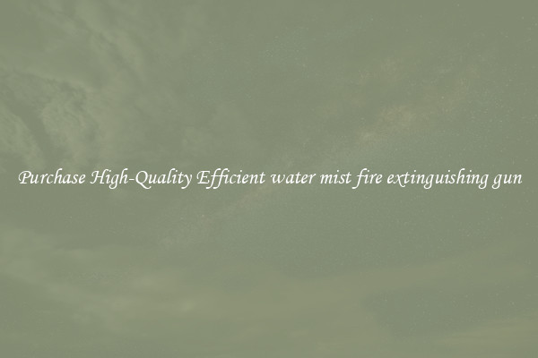 Purchase High-Quality Efficient water mist fire extinguishing gun